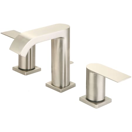 Olympia Faucets Two Handle Lavatory Widespread Faucet, Compression Hose, Nickel L-7492-BN